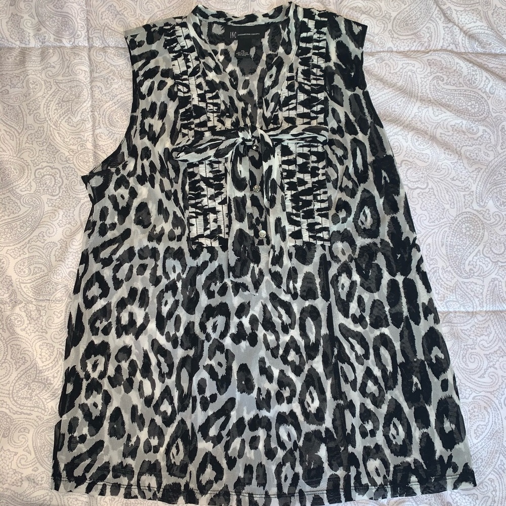 BNWOT sheer leopard print blouse